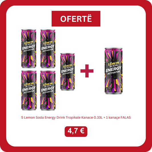 Lemon Soda Energy Drink Tropikale Kanace 0.33L + 1 Gratis