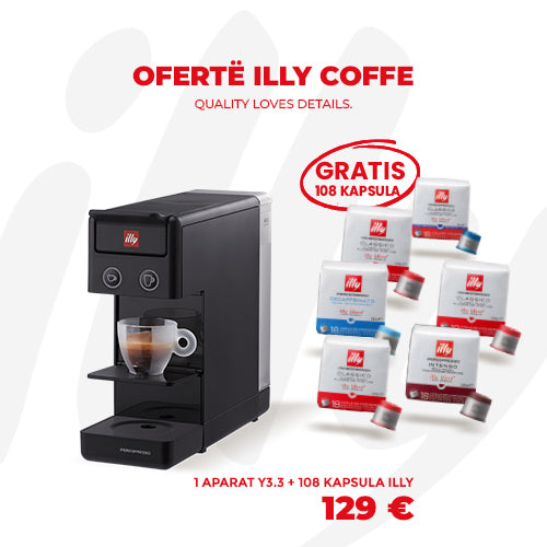 Aparat illy Y3.3 i Zi me kapsula (3 Classico + 1 Intenso + 1 Lungo + 1 Decaffeinato)