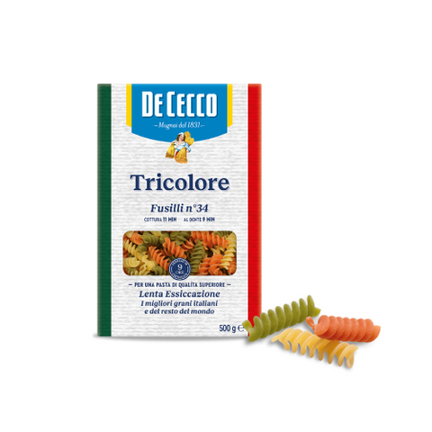 De Cecco Pasta Fusilli Tricolor Paketim 500Gr