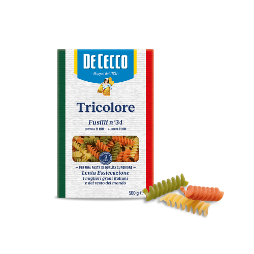 De Cecco Pasta Fusilli Tricolor Paketim 500Gr