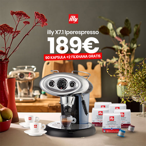 Aparat illy X7.1 i ZI me kapsula (2 Classico + 1 Intenso + 1 Lungo + 1 Decaffeinato)