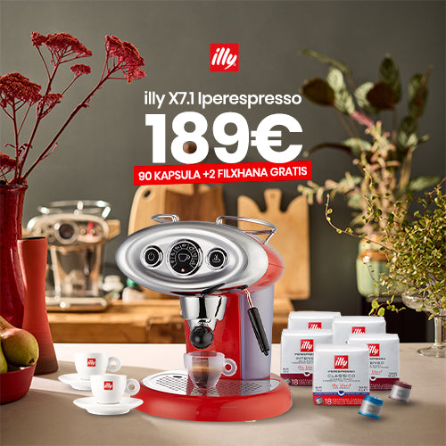 Aparat illy X7.1 i Kuq me kapsula (2 Classico + 1 Intenso + 1 Lungo + 1 Decaffeinato)