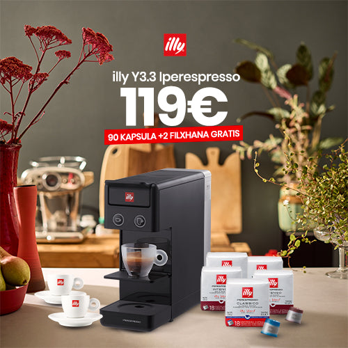 Aparat illy Y3.3 i Zi me kapsula (2 Classico + 1 Intenso + 1 Lungo + 1 Decaffeinato)